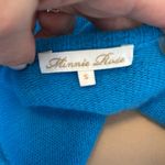 Minnie Rose  Cashmere Open Front Cardigan Turquoise Blue Photo 4