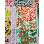 Alice + Olivia  deep V low back Karolina patchwork printed linen blend maxi dress Photo 3