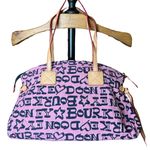 Dooney & Bourke LARGE Pink Logo Y2K inspired tote shoulder purse leather canvas Photo 2