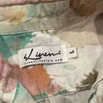 I Linen Tunic Top Womens Large Blouse Paint Splatter Hawaiian Shirt Pockets Pink Photo 1