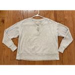 Lou & grey  grey waffled Henley long sleeve size small Photo 5