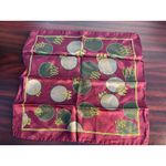 Vintage Burgundy Silk Handkerchief Geometric Italian 80s 90s Red Photo 1