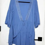 RUSTTYDUSTTY Size S Blue Kimono Coverup‎ Lightweight Flowy Photo 0