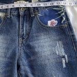 Vintage Agile Women’s denim Jeans Floral Design pants Sz 14 Photo 4