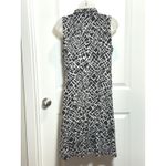 Studio One Womens Sleeveless Ruffle Collared Dress Black White Abstract M Career Size M Photo 6