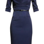 Black Halo NWT Jackie O in Eclipse Stretch Gabardine Belted Sheath Dress 2 $390 Photo 0