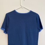 KASPER Blue Black Horizontal Striped Short Sleeve Office Preppy Knit Sweater Top Size 8 Photo 8