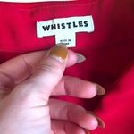 Whistles Paige V Neck Crepe Dress Red Pockets Size 6 Photo 6