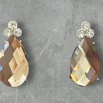 Vintage Estate Faceted Pear Teardrop Earrings Evening Cocktail Party Holiday Photo 0