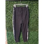 Free People  Baby Got Track Black and Blue Pull Away Sweatpants Sz Medium High Wa Photo 3