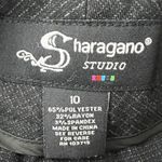 Sharagano  (10) Black Brushed Plaid Straight Leg Trouser Dress Pants Photo 3