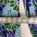 Vintage Floral Mini Dress size small medium Blue Green Puff sleeve 70s Photo 6