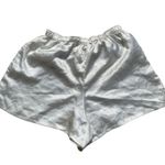 Vintage Valege White Satin pajama shorts medium lingerie sexy boudoir pinup Photo 0