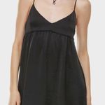 Wilfred Aritzia ‎ Black Satin Babydoll Mini Dress Photo 6