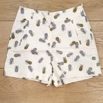 ZARA Summer Pineapple Print White High Rise Shorts Photo 1