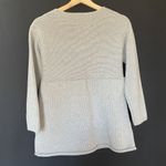 J.Jill Petite M Gray Knit Cotton Tunic Sweater Top boat neck style long sleeved Photo 5