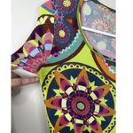 Fuzzi Shirt Womens Small Multi Color Bright Loud Kaleidoscope Print Long Sleeves Yellow Photo 10