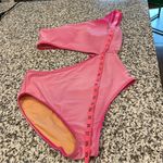 J.Crew Pink Ombré One Piece Asymmetrical Cut Out Swimsuit Size Medium Photo 7