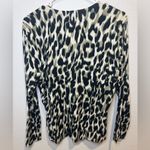 August Silk  Leopard Print Cardigan Black Womens Button‎ Down Sweater Photo 4