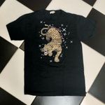 Rebecca Taylor x Google Collab Black Graphic T-Shirt Tee Cheetah Animal Print S Photo 1