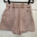 Zenana Outfitters Woman’s Acid Wash Fleece Drawstring Shorts with Pockets sz large Photo 0