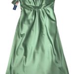Alfred Angelo Cocktail Satin Strapless Mint Green Prom Formal Dress Sz 8 NWT Photo 1