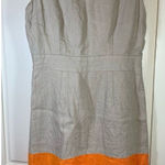 Banana Republic  Linen‎ Shift Dress Womens 8 Color Block Preppy Office Church Photo 0