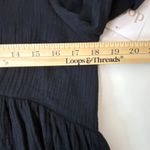 In Loom  Black V Neck Embroidered Long Sleeve Boho Comfy Tunic Dress Cotton Sz M Photo 4