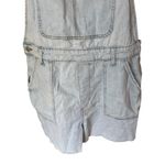 We Wore What 90’s Light Wash Denim Relaxed Overall Shorts Raw Hem Romper L Photo 6