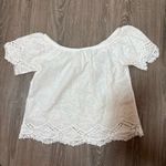 Full Tilt  Cottagecore White Cotton Lace Embroidered Cropped Top Size Small​​ Photo 3