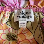 Unique Vintage EUC 3X 20  1970s Pink Yellow Floral Ruffle Crop Top Photo 2