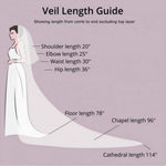 Wedding Lace Veil Short Sparkle Waist Veils 2 Tier Soft Tulle Bridal Veils with Comb Photo 3