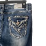 Grace Women's 30 Bedazzled Rhinestone Embroidered Pockets Straight Jeans Blue Photo 6