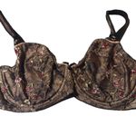 Felina  Lace Black Floral Bra Size 34F Photo 2