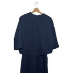 COS  Navy Layered Midi Dress Size 4 Minimalist Modern Workwear Photo 5