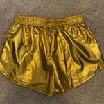 Gold Metallic Shorts Size M Photo 0