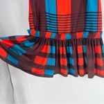 Anthropologie  Eva Franco Flounced Midi Skirt Satin Plaid NWT Size 4 Photo 5