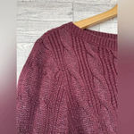 Ralph Lauren black label Women Long Sleeve Textured Sweaters large Purple Photo 3