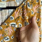 Universal Threads Universal Thread Yellow/Brown Floral Defined Waist Midi Dress R11 Photo 3