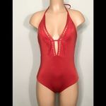 Laundry by Shelli Segal LAUNDRY red lace swimsuit. NWT Photo 3