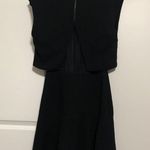 Sandro Paris Black Mesh Panel Knee Length Dress Photo 1