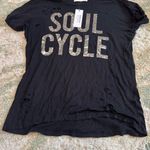 SoulCycle  Black Tee with Silver Lettering Photo 0