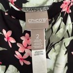 Chico's Chico’s Women’s 2 Floral Jersey Stretchy Crossover Midi Skirt Photo 1