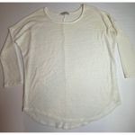 Olive & Oak Olive & Oak Womens Cream Textured Knit 3/4 Sleeve Round Neck Top Size S Photo 0