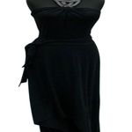 Cache  Black Halter Ruched Embellished Hi Low Stretch Event Night Dress $168 NWT Photo 3