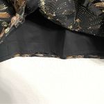 Talbots Womens Skirt Black Tan Brown Gold Embroidered A Line Cotton Size 12 Photo 5