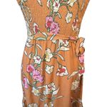 DR2 by Daniel rain burnt orange floral smocked mini dress boho chic Photo 2