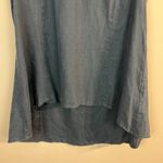 Premise  Tunic Top 1X Navy Blue 100% Linen‎ High Low Scoop Neck Exposed Zip Photo 1