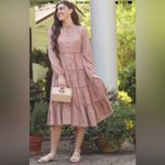 MISA Los Angeles  Purple Floral Long Sleeve Dress Photo 1