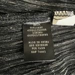 ADIVA Black Sheer Silver Metallic Bell Sleeve Blouse Top Women's size S Photo 3